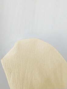 Bonvoyette 2件套夏季度假纯色休闲长袖翻领罩衫和高腰直筒裤女式罩衫 - 黃色 - 查看 6