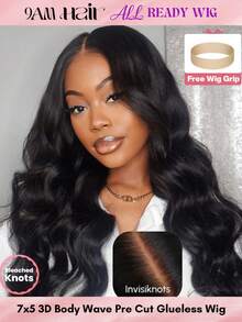 ALL READY WIG 14-26 英寸全成品假发 预漂白 预拔 预剪蕾丝 融化蕾丝 7x5 无胶蕾丝闭合假发 100% 真人头发 9AM HAIR - SNatural - 查看 2