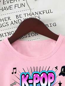 Cute Personalized Short Sleeve Daily Wear Tee - Pink - View 7