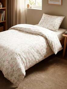 SHEIN 儿童柔软被套套装，图案可爱 - 最佳奢华2/3件套被罩婴儿床床上用品套装 - 包括1个被套和1/2个枕套 - 价格实惠，品质优良，适用于婴儿床、幼儿床、婴儿床、单人床、双人床、全尺寸床、大号床等各种尺寸的儿童床上用品套装，男女童标准尺寸。 - 米色 - 查看 4