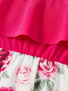 SHEIN 女婴无袖休闲百搭连衣裙，甜美可爱，适合夏季穿着，适合户外休闲、室内居家等各种场合。 - 彩色 - 查看 4