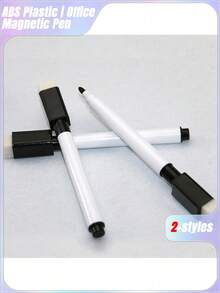 3/10pcs Black Erasable Magnetic Writing Marker Pen, Water-Based Erasable Whiteboard Pen For Blackboard, Wet Erasable Led Light Board Pen With Felt, Erasable Dustless Chalk For Blackboard, Magnetic Wiper Dry-Erase Marker With Brush, Erasable Sign Pen, Water-Based Whiteboard Pen Best Gifts Birthday - Multicolor - View 3