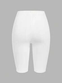 SHEIN EZwear 3件套黑色、酒红色、白色休闲针织紧身女式短款打底裤，夏季 - 彩色 - 查看 7