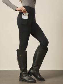 With My Calm Quần cưỡi ngựa nữ With My Calm, có lớp silicon toàn bộ phần mông chống trượt, thích hợp cho các hoạt động thể thao cưỡi ngựa. - màu đen - Xem 6