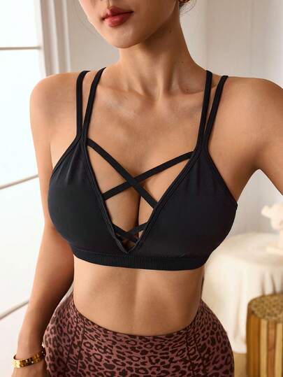 Slayform 无缝针织可拆卸罩杯女士性感运动文胸