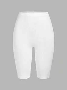 SHEIN EZwear 3件套黑色、酒红色、白色休闲针织紧身女式短款打底裤，夏季 - 彩色 - 查看 5