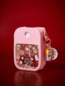 FanGlow HARRY POTTER X SHEIN 1pc 38ml Pink Full-Screen Flower-Shaped Candy Cake Spray Bottle, Equipped With A Silicone Protective Cover And A Rainbow Star Hagrid Cake Combo Keychain, Is Convenient To Carry And Suitable For Travel Use. - Pink - View 3