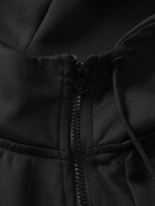 Manfinity Hypemode Men's Casual Zip-Up Hoodie Sweatshirt - Black - View 6