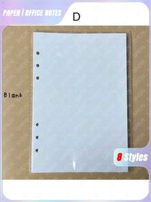 A5 45 Sheets Refill Papers,6 Holes Binder Notebook Inner Paper,Weekly/Monthly/Blank Planner Journal Notebook Parts - White - View 4