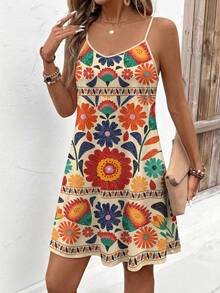 EMERY ROSE 大码碎花连衣裙，适合派对和假日穿着 - 白色 - 查看 5