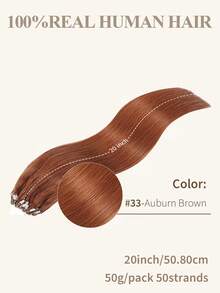 微环接发，100%真人发，颜色可选1#、NC#、1B#、2#、4#、6#、99J#、33#，长度14-22英寸，直发，50束/包，隐形珠加厚微环接发，带鱼线，无需胶水，易于造型，适合细软发质，沙龙级效果，所有女性适用。 - 彩色 - 查看 29