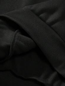 PAVTROS 男士白色创意文字图案刺绣金属拉链套头连帽衫 男士街头风拉链黑色连帽衫 图案拉链连帽衫 宽松连帽衫 - 黑色 - 查看 5