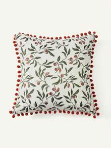 1/2 Vỏ gối họa tiết lá cây và quả, kiểu dáng retro, chất liệu jacquard chenille, thích hợp sử dụng hàng ngày trong nhà, trên ghế sofa, giường ngủ, làm vỏ gối trang trí, phù hợp cho mùa xuân, hè, thu và đông, dùng được quanh năm (không bao gồm ruột gối). - trắng - Xem 10
