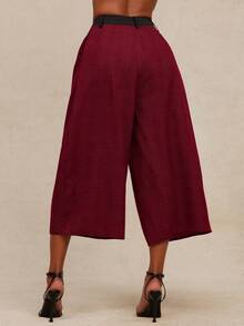 NYA SZN Pants Oversized High Rise Baggy Pleated Wear For Women - Red - View 7