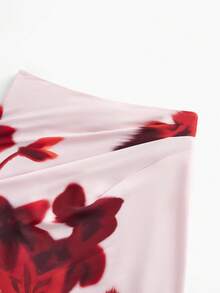 ZEYLAH 优雅褶皱美人鱼长裙，春夏款 - 粉色 - 查看 4