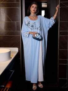 Layrah 优雅串珠水钻装饰长袍，春夏款 - 彩色 - 查看 8