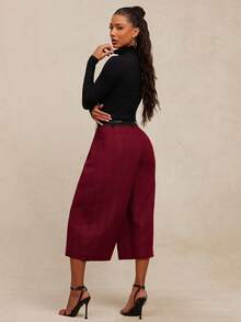 NYA SZN Pants Oversized High Rise Baggy Pleated Wear For Women - Red - View 2