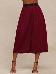 NYA SZN Pants Oversized High Rise Baggy Pleated Wear For Women - Red - View 6