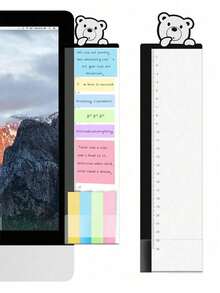 SHEIN 1pc Monitor Memo Board, Acrylic Material Computer Left/Right Side Rectangular Message Board, Transparent Monitor Side Panel Creative Desktop Memo Pad For Home Office Accessories Desktop Message Office Decor - Multicolor - View 11