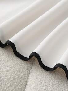 Franclia Women's Spring/Summer Black And White Color-Blocked Midi Dress, Strappy Dress, Women's Color-Blocked Dress, Women's Slimming And Flattering Tie-Waist Dress, Women's Black Dress, Women's White Dress, Women's Summer Dress, Women's Valentine's Day Dress, Women's Beach Dress, Women's Elegant Dress, Women's Pullover Dress, Women's Strapless Dress, Women's Vacation Dress, Women's Casual Long Dress Ivory Dress White Strapless Dress White Dress Midi Classy White Dress Bustier Dress - Black and White - View 4