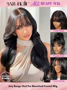 ALL READY WIG 窗帘刘海 飘逸刘海 预剪 预漂白 预拔 融化蕾丝 13x4 蕾丝前假发 100% 真人发 散落波浪前假发 度假装扮 旅行 节日 舞会 户外 角色扮演 校园 学校 海滩 婚礼 露营 假日装扮 夏季装扮 度假氛围 魅力 优雅 休闲 2000 年代时尚风格 SS25 关键词 - SNatural - 查看 2