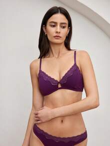 Ocili Áo ngực bơi thoải mái, đơn giản, mềm mại với hai lớp và không gọng, phù hợp cho phụ nữ. - Màu tím - Xem 4