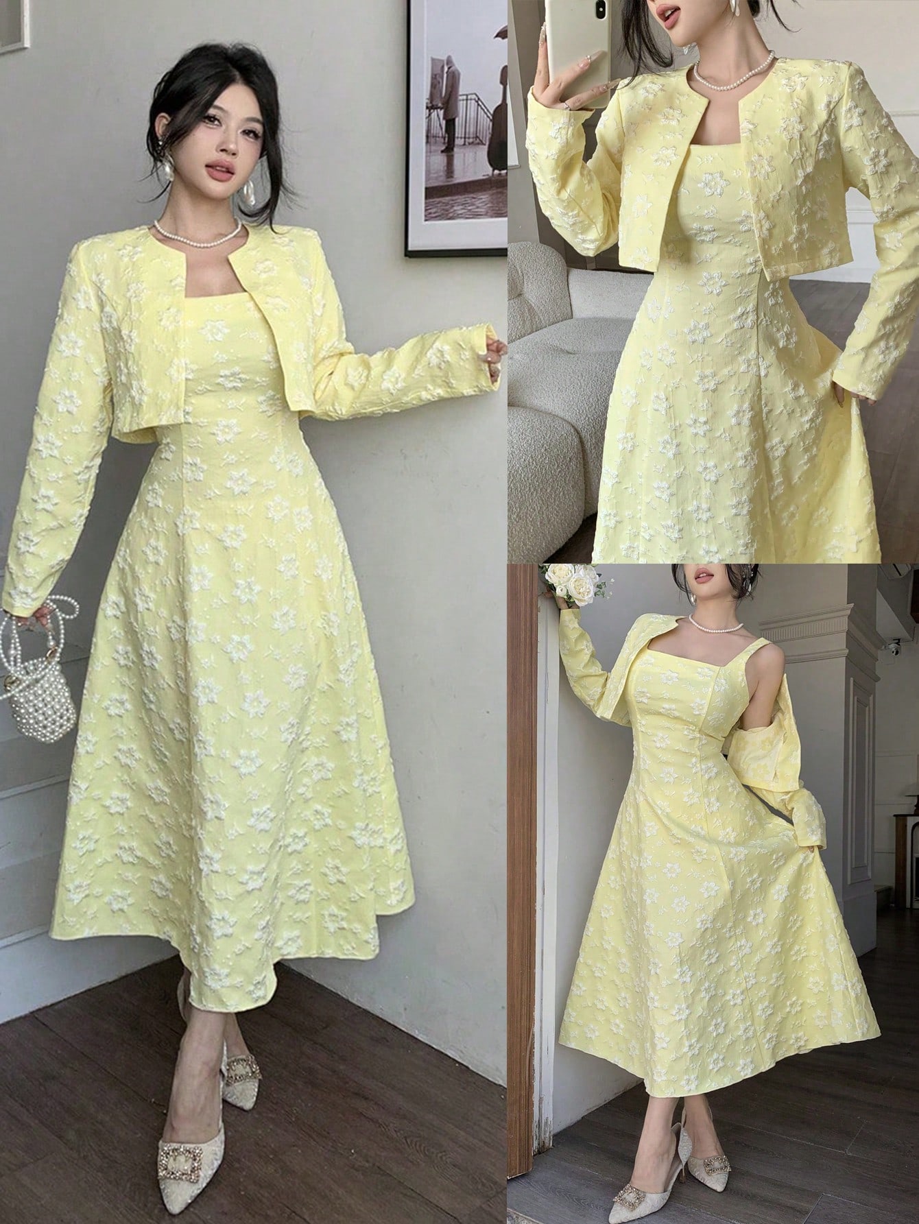 Modelyn بدلة نسائية أنيقة من الجاكار للخروج