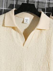 Tween Boy Solid Color Casual Short Sleeve T-Shirt And Shorts Set,Kids - Apricot - View 5