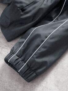 PAVTROS Ensemble de veste décontractée polyvalente à zip pour homme, ensemble 2 pièces pour homme, ensemble survêtement sport pour homme, ensemble jogging pour homme - Gris foncé - Voir 4
