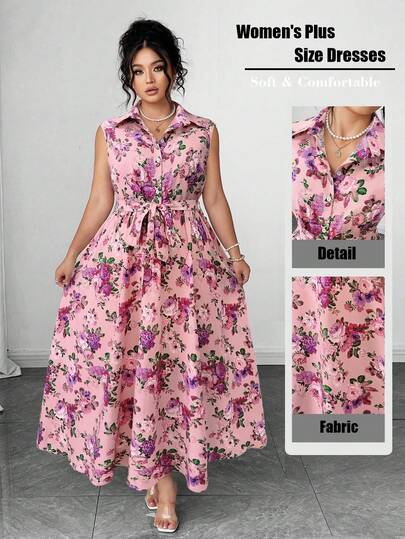 Elenzga Vestido casual de verano con estampado para mujer de talla grande