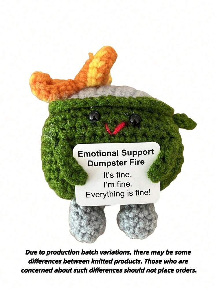 1件可爱手工钩编情感挂件，附赠卡片，表达真挚感谢的礼物，趣味桌面装饰，垃圾桶造型针织挂件，送给挚友、家人，圣诞节、万圣节、母亲节、毕业典礼等场合的理想礼物 - 彩色 - 查看 15