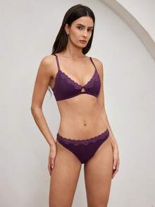 Ocili Ropa interior tipo tanga cómoda y minimalista de mujer - Morado - Ver 7