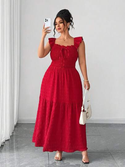 Elenzga 一款由女性编织的优雅大码夏季连衣裙