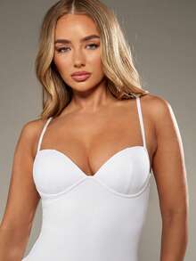 MISSGUIDED Bustier Mini Bodycon Dress With Sweetheart Neckline And Adjustable Spaghetti Straps For Party Occasions - White - View 4