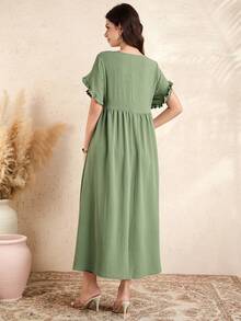 SHEIN Nursing Dresses - Green - View 2