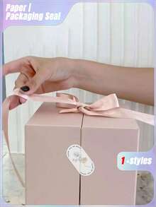 100pcs/Pack Flower Shaped Thank You Stickers, Gift Box Seal Labels Packaging Decorations For Valentine's Day, Valentine's Day Wedding, Birthday, Wedding Supplies, Wedding Decorations - Multicolor - View 5