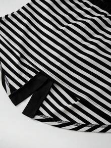 GlowEve CURVE Plus Size Elegant Knit Striped Casual Everyday Commute Date Night Outgoing Pearl Button Front Camisole Tank Top Striped Black And White Corset For  Women Summer Inner Wear - Black and White - View 7