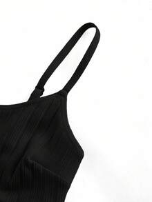 Ocili Women's Comfortable Cotton Rib Knit Bra - Black - View 9