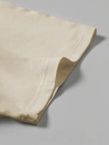 Manfinity LEGND 男士白色圆领短袖T恤，意大利元素印花，针织款式 - 卡其色 - 查看 5