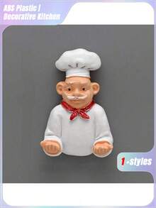 SHEIN 4-teiliges Set, Küchen-Chef-Kühlschrankmagnet, Cartoon-Kühlschrankmagnet, 3D-Magnetaufkleber, Kühlschrank-Dekoration, süße Artikel, Küchen-Dekorationsserie, Heimdekoration, Raumdekoration, Valentinstag Geburtstagsgeschenk, Valentinstag Hochzeit, Aufbewahrungsbehälter - Weiss - Übersicht 11