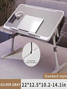 1pc Portable Folding Bedside Table, Height Adjustable, Easy To Use As Study Desk, Notebook Laptop Desk - Multicolor - View 7