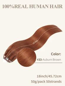 微环接发，100%真人发，颜色可选1#、NC#、1B#、2#、4#、6#、99J#、33#，长度14-22英寸，直发，50束/包，隐形珠加厚微环接发，带鱼线，无需胶水，易于造型，适合细软发质，沙龙级效果，所有女性适用。 - 彩色 - 查看 20