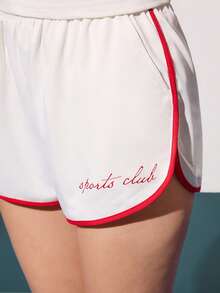 Gameset SHEIN Sport 女士网球拍印花 Polo 衫和短裤运动套装 - 彩色 - 查看 6