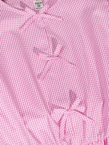 SHEIN 2件套少女格子系带上衣和格子短裤时尚套装 - 粉色 - 查看 4