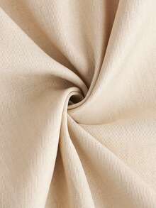 Core Aspect 男士休闲日常工作服简约纯色褶裥斜插口袋直筒裤配腰带/褶裥裤/米色裤/舒适男士宽松米色裤配腰带，打造日常风格/男士米白色纹理廓尔喀褶裥休闲裤 - 可调节侧扣，#廓尔喀裤 #纹理裤 男士阔腿裤 米色裤 - 米色 - 查看 5