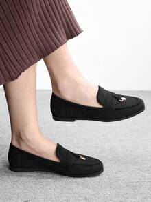 CUCCOO BIZCHIC 女士平底鞋 度假鞋 夏季春季鞋 春假 复活节 圣诞节 - 黑色細絨布 - 查看 1