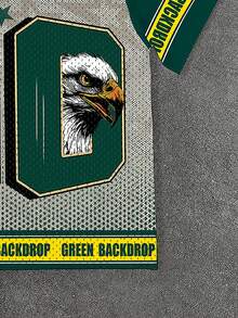 Aesthetic Post Men's Casual Fashion Street Eagle Letter Star Print Contrast Color Short Sleeve T-Shirt, Summer - Multicolor - View 4