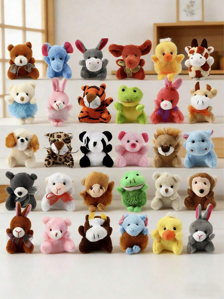 POKOJA LAND 24 món đồ chơi thú nhồi bông mini nhỏ xinh, đồ chơi thú nhồi bông mini dễ thương dùng trang trí tiệc Valentine, thú nhồi bông số lượng lớn, mặt dây chuyền nhồi bông trong túi, lựa chọn hoàn hảo cho quà tặng sinh nhật, ngày lễ. - Nhiều màu - Xem 1
