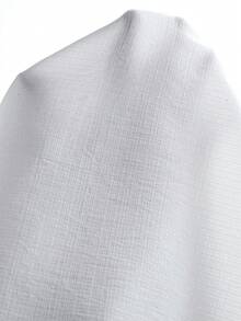 Core Aspect 男士白色纹理立领短袖衬衫，侧边褶裥装饰，带小翻盖口袋，休闲款；男士衬衫式立领短袖白色衬衫，褶裥细节，适合夏季休闲穿着；男士白色风格短袖衬衫，立领纹理面料，休闲上衣；2026春夏流行白色褶裥休闲衬衫；修身男士沙滩衬衫；男士白色短袖衬衫；男士度假装；男士纹理衬衫；男士白色短袖衬衫；男士纹理衬衫 - 白色 - 查看 8