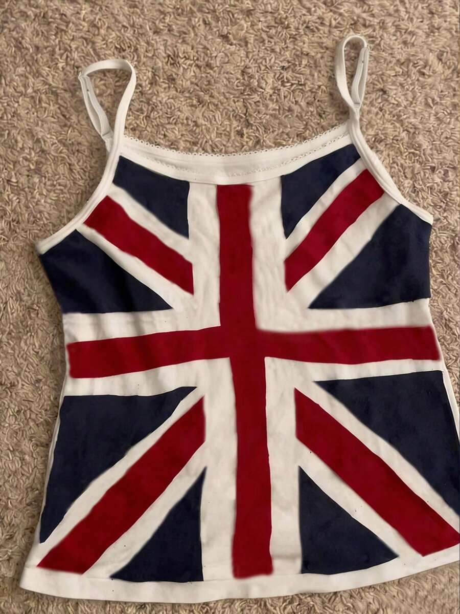 Glimmora 女士英国国旗印花休闲百搭吊带背心 - 彩色 - 查看 1